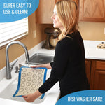 Silicone Baking Mat Set of 5-2 Half Sheets (Macaron & Cookie Circle on Mat) + 1 Quarter + 1 round & 1 Square Size Silicone Baking Sheet - Nonstick & Easy to Clean - 100% Silicone Mats for Baking