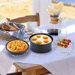 Yosoo 5 in 1 Multifunctional Air Fryer Accessories Set Kit Parts Metal Holder Skewer Rack Cake Barrel, Multifunctional Air Fryer Accessories, Air Fryer Accessories Parts