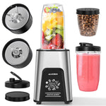 1000W Personal Blender for Smoothies and Shakes, Smoothie Maker with 6 Blades, 2*23 Oz Cups, 1*10Oz Grind Cup, Portable Blenders for Kitchen