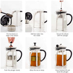 Glass Tea Maker with High Grade Removable Stainless Steel Infuser, 27 Ounce Teapot with Heat Tempered Borosilicate Glass and Silicone Handle, Compact Portable with Free Measuring Scoop, FGC27T