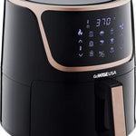 USA GW22955 7-Quart Electric Air Fryer with Dehydrator & 3 Stackable Racks, Digital Touchscreen with 8 Functions + Recipes, 7.0-Qt, Black/Copper