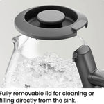 1L Electric Glass Kettle W/ LED Indicator Light, Automatic Shutoff - Black