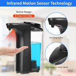 Automatic Soap Dispenser, Touchless Hand Soap Dispensers 17Oz/500Ml with 5 Adjustable Soap Levels, Kitchen Soap Dispensers, Liquid Hand Soap Dispenser Bathroom, Black