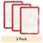 (3 Pack)  Reusable Silicone Baking Mat - Measures 16.5" X 11.6"