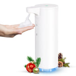 Automatic Foaming Soap Dispenser: Rechargeable Touchless Soap Dispenser Stainless Steel Foam Soap Dispenser for Bathroom Hand Soap Pump for Kitchen Xmas Gift, 9Oz, White