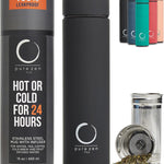 Thermos with Infuser for Hot and Cold Infusions, Coffee and Fruit-Infused Water - Stainless Steel - Tea Infuser Bottle - Leakproof Travel Mug with Filter - 15Oz - Black