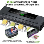 Vacuum Sealer Machine, Automatic Vacuum Sealer for Food with 10 Bags, Built-In Cutter, Dry & Moist Modes, LED Indicator, Easy to Clean, Compact Design for Sous Vide & Food Storage (Gray)