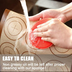 Silicone Baking Mat Set, 2 Pack Non-Stick Silicon Liner for Bake Pans & Rolling with Measurements, Heat Resistant Cookie Sheets for Macaroon/Pastry, 16" X 11.5", Brown)