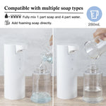 Automatic Foaming Soap Dispenser: Rechargeable Touchless Soap Dispenser Stainless Steel Foam Soap Dispenser for Bathroom Hand Soap Pump for Kitchen Xmas Gift, 9Oz, White