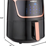 USA GW22955 7-Quart Electric Air Fryer with Dehydrator & 3 Stackable Racks, Digital Touchscreen with 8 Functions + Recipes, 7.0-Qt, Black/Copper