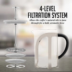 Glass Tea Maker with High Grade Removable Stainless Steel Infuser, 27 Ounce Teapot with Heat Tempered Borosilicate Glass and Silicone Handle, Compact Portable with Free Measuring Scoop, FGC27T