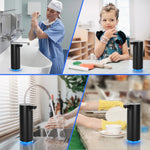 Automatic Foaming Soap Dispenser: Rechargeable Touchless Soap Dispenser Stainless Steel Foam Soap Dispenser for Bathroom Hand Soap Pump for Kitchen Xmas Gift, 9Oz, Black