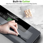 Vacuum Sealer Machine, Automatic Vacuum Sealer for Food with 10 Bags, Built-In Cutter, Dry & Moist Modes, LED Indicator, Easy to Clean, Compact Design for Sous Vide & Food Storage (Gray)