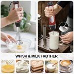 1100W Immersion Blender, 21-Speed Hand Blender with Turbo Mode, 5-In-1 Stick Blender for Smoothies, Baby Food, Soups, Purees, Red