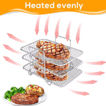 Air Fryer Rack Stainless Steel Multi-Layer Dehydrator Rack Cooking Steamer Roasting Racks Air Fryer Accessories Kitchen Gadgets