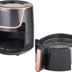 USA GW22955 7-Quart Electric Air Fryer with Dehydrator & 3 Stackable Racks, Digital Touchscreen with 8 Functions + Recipes, 7.0-Qt, Black/Copper