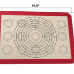 (3 Pack)  Reusable Silicone Baking Mat - Measures 16.5" X 11.6"