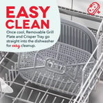 Dash 7Qt Flip and Fry Digital 2-In-1 Grill + Air Fryer Graphite