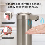 Automatic Soap Dispenser Hand Free Countertop Soap Dispensers 9Oz Touchless Soap Pump Dish Soap Dispenser for Kitchen & Bathroom Xmas Gift 270Ml, Release Liquid Only, Work with Battery