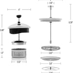 Glass Tea Maker with High Grade Removable Stainless Steel Infuser, 27 Ounce Teapot with Heat Tempered Borosilicate Glass and Silicone Handle, Compact Portable with Free Measuring Scoop, FGC27T