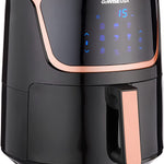 USA GW22955 7-Quart Electric Air Fryer with Dehydrator & 3 Stackable Racks, Digital Touchscreen with 8 Functions + Recipes, 7.0-Qt, Black/Copper