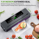 Vacuum Sealer Machine, Automatic Vacuum Sealer for Food with 10 Bags, Built-In Cutter, Dry & Moist Modes, LED Indicator, Easy to Clean, Compact Design for Sous Vide & Food Storage (Gray)