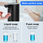 Automatic Foaming Soap Dispenser: Rechargeable Touchless Soap Dispenser Stainless Steel Foam Soap Dispenser for Bathroom Hand Soap Pump for Kitchen Xmas Gift, 9Oz, Black