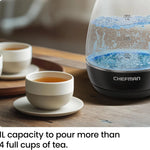 1L Electric Glass Kettle W/ LED Indicator Light, Automatic Shutoff - Black