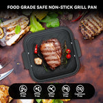 Air Fryer for Countertop, 2‑In‑1 Glass Air Fryer & Grill Pan Combo, 4.2 QT + 1.3 QT, Air Fryer Non Toxic, Digital Presets, Healthy Cooking, Non‑Stick, Multi‑Function for Griddle & Baking