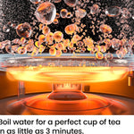 1L Electric Glass Kettle W/ LED Indicator Light, Automatic Shutoff - Black