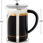 Glass Tea Maker with High Grade Removable Stainless Steel Infuser, 27 Ounce Teapot with Heat Tempered Borosilicate Glass and Silicone Handle, Compact Portable with Free Measuring Scoop, FGC27T