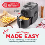 Dash 7Qt Flip and Fry Digital 2-In-1 Grill + Air Fryer Graphite