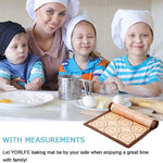 Silicone Baking Mat Set, 2 Pack Non-Stick Silicon Liner for Bake Pans & Rolling with Measurements, Heat Resistant Cookie Sheets for Macaroon/Pastry, 16" X 11.5", Brown)