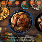 Pro plus 2 Air Fryer, Infra-Red Oven Cook Healthy, 360 Surround Cooking, Adjustable Temps, 100 Presets & 50 Memory Air Fryer, Durable Power Dome, Deep Blue